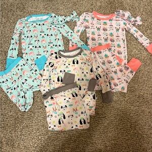 BAMBOO Kids Pajamas Set - Blue and Pink